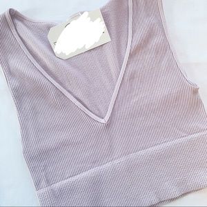 COPY - Ribbed Purple Crop Top